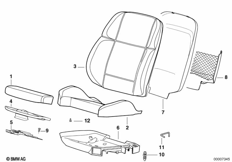Pad/seat pan of BMW sports seat