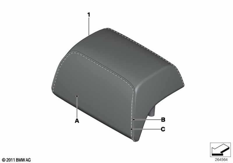 Indi. head rest, leather, rear (S4UKA)