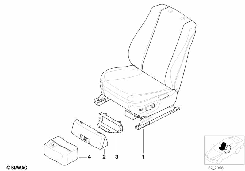 Seat, front, complete seat