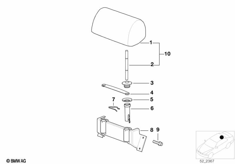 Rear seat head restraint