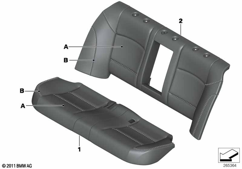 Individual cover, leather, seat rear