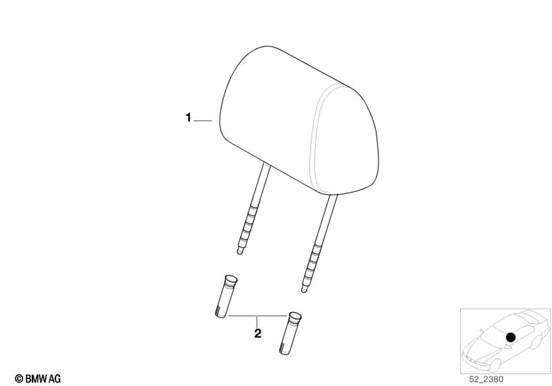 Seat, front, head restraint, Sport seat