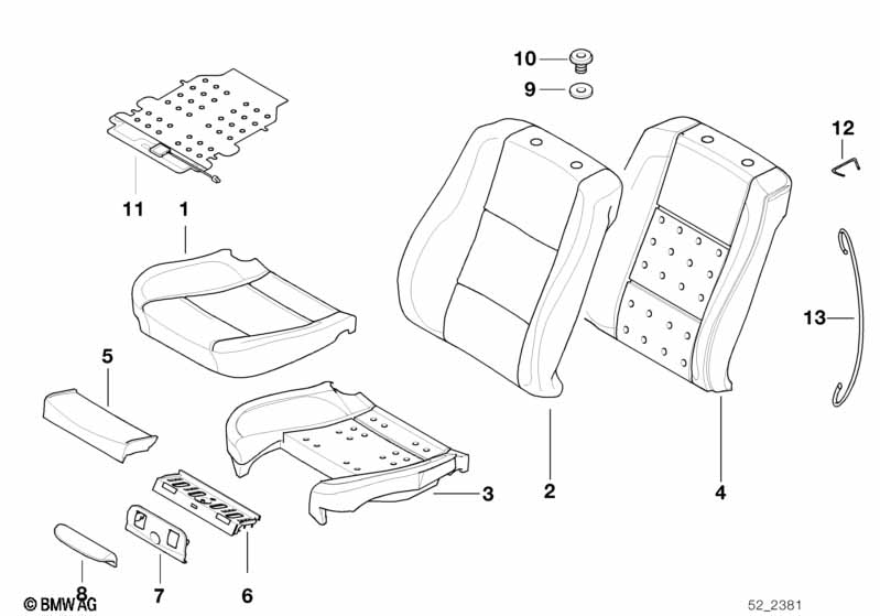 Seat, front, cushion &cover, sports seat