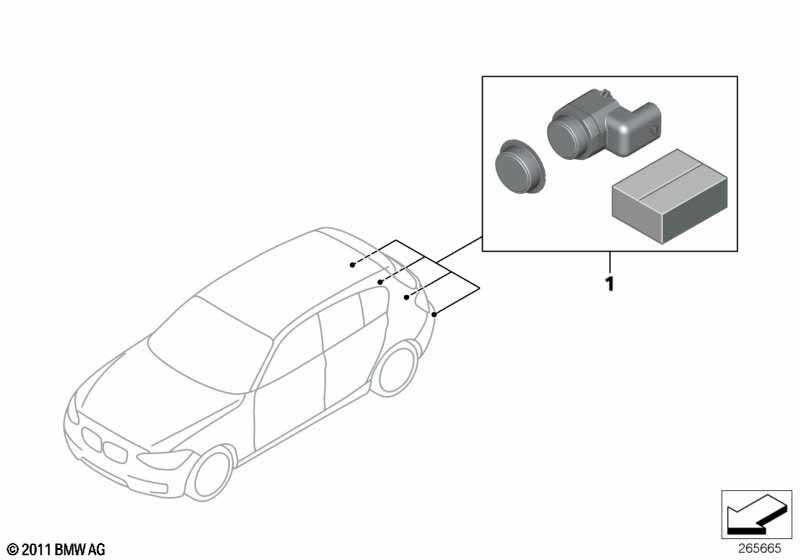 Retrofit kit PDC, rear