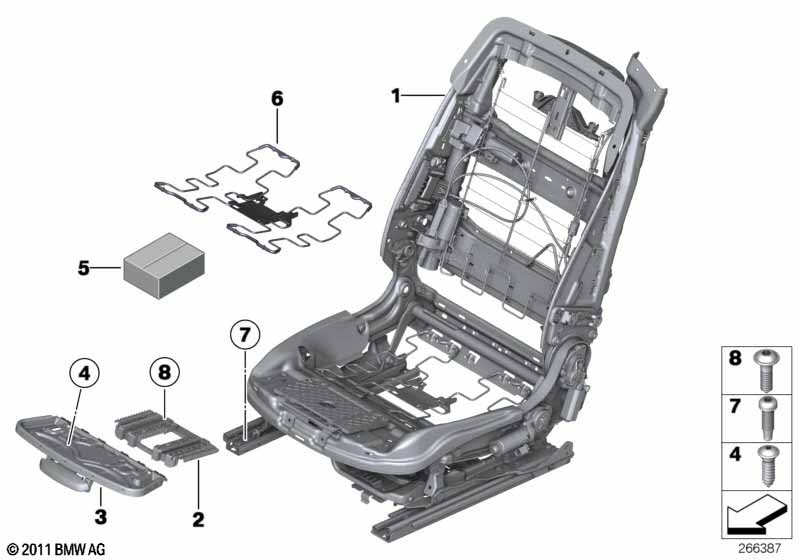 Front seat backrest frame