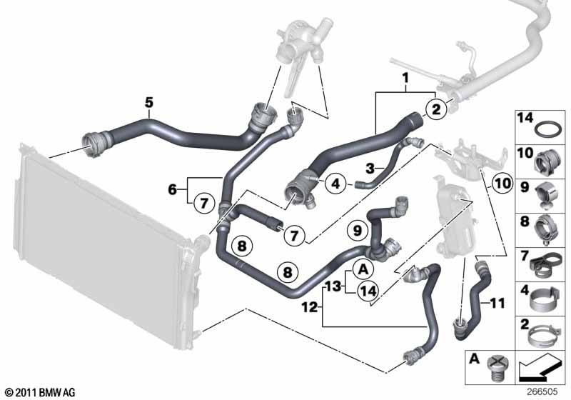 Genuine BMW 17127596831 Coolant Hose Additional water pump | ML Performance UK Car Parts