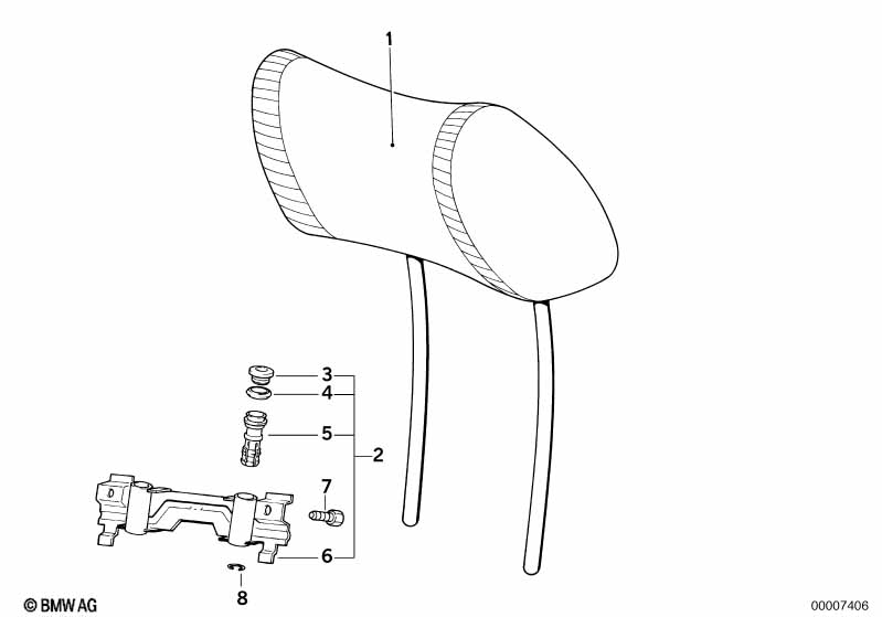 Mechanical headrest rear