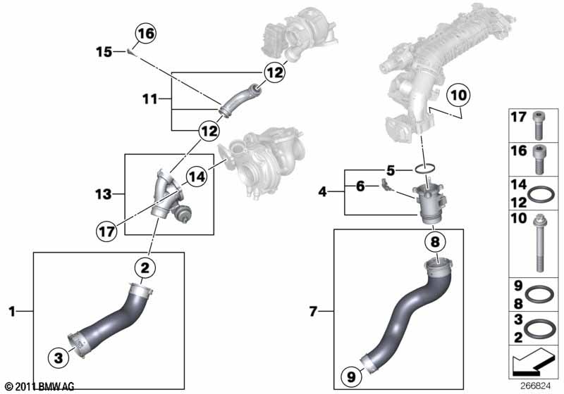 Genuine BMW 11618515638 F15 Charge Air Line (Inc. X5 25d & X5 25dX) | ML Performance UK Car Parts