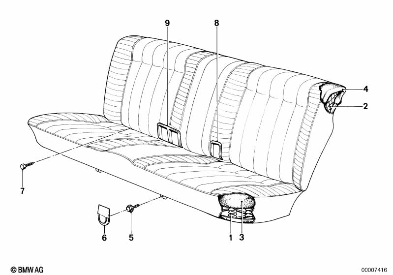 Seat Spring frame/frame pad rear