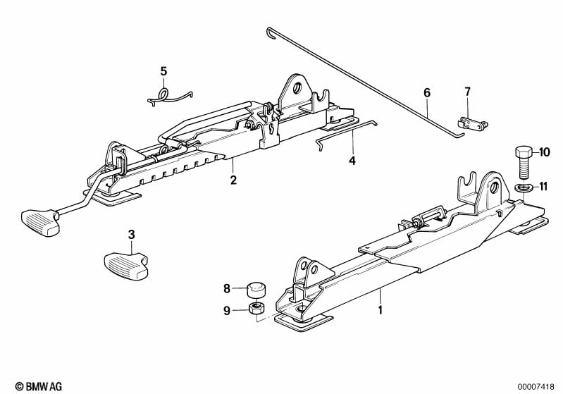BMW sportseat seat rail