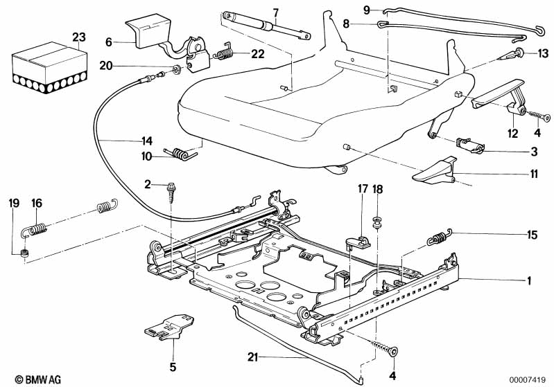 BMW sports seat seat rail mechanical
