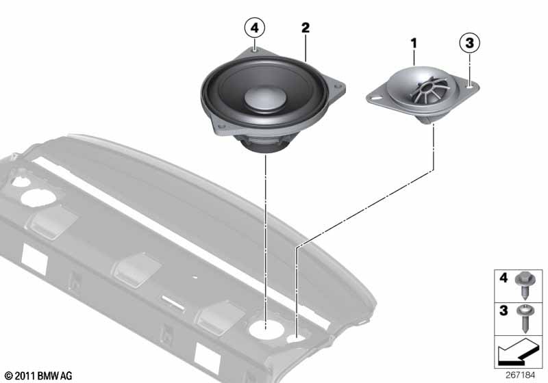 Single parts f rear helf loudspeaker