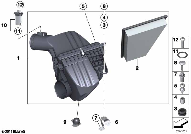 Intake muffler/Filter cartridge/HFM