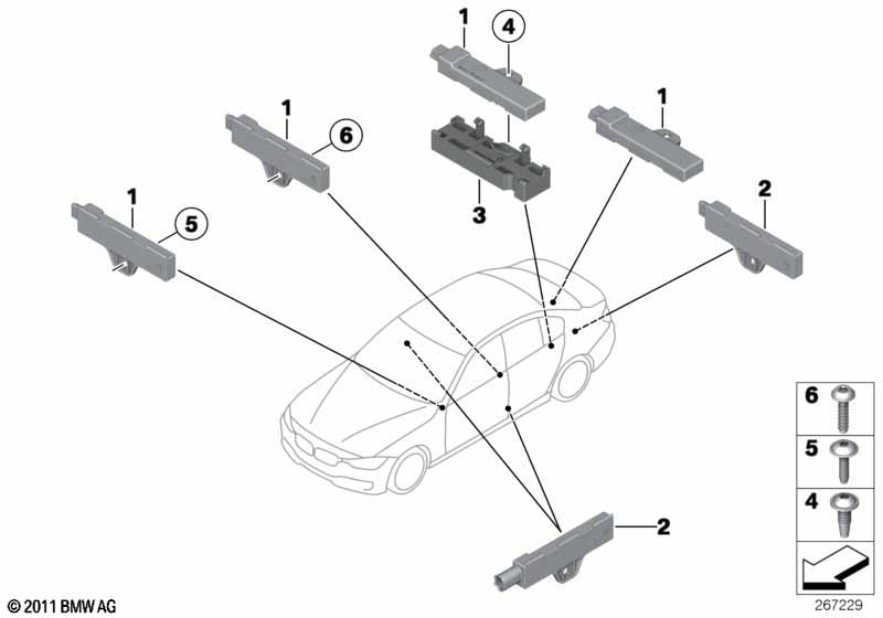 Single parts, antenna, Comfort access