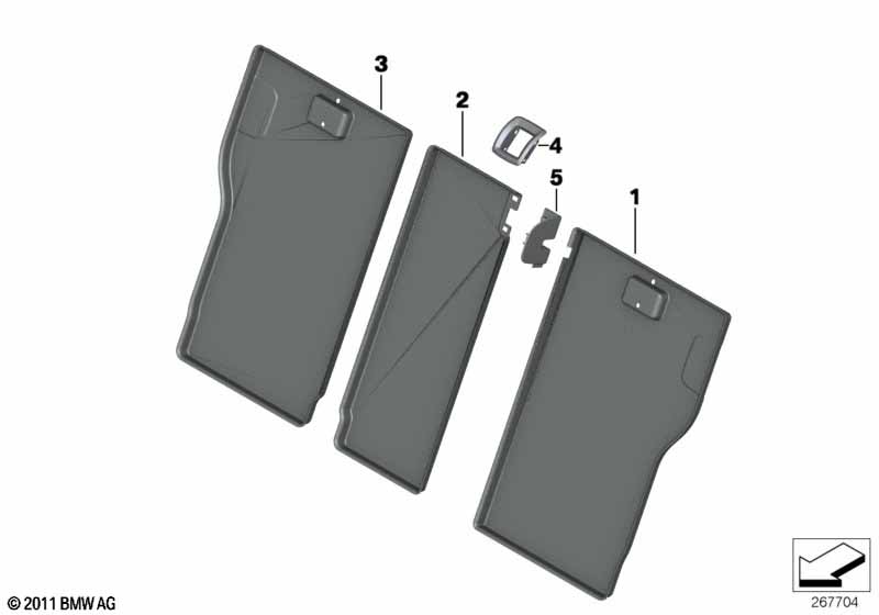 Seat, rear, seat trim covers