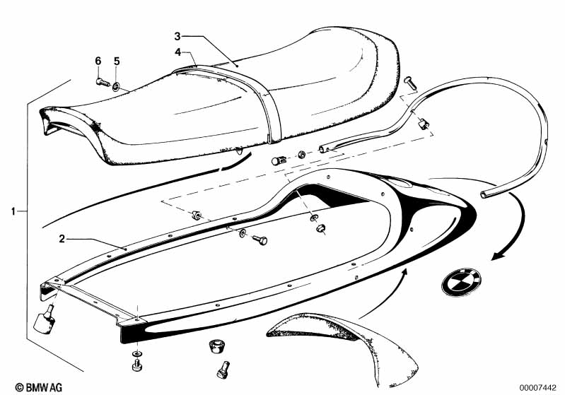 Genuine BMW 52531237834 Seat Cushion Schwarz (Inc. R 75) | ML Performance EU Car Parts