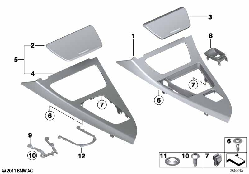 Decor trims, centre console