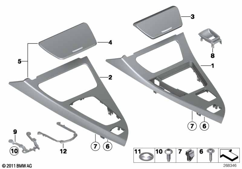 Decor trims, centre console