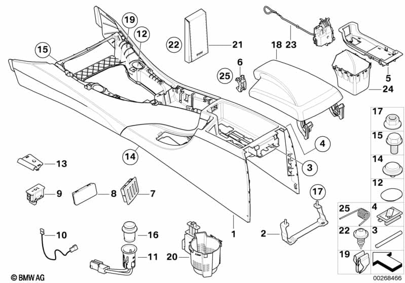 Center console storing partition