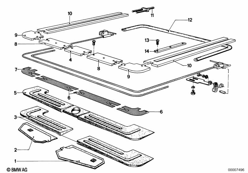 Single parts for sliding lifting roof