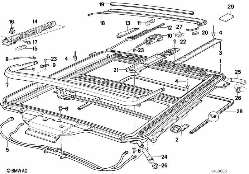 Sliding lifting roof frame