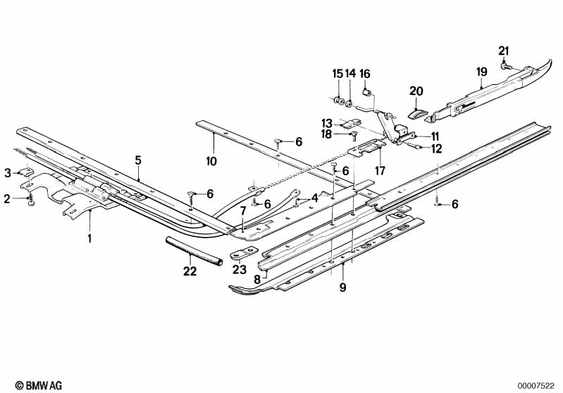 Single parts for sliding lifting roof