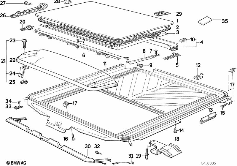 Genuine BMW 54121944277 E34 Slipstream Deflector (Inc. 525ix, 530i & 535i) | ML Performance EU Car Parts