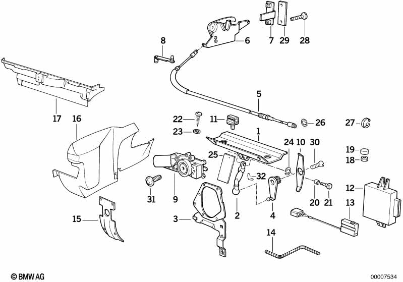 Singl.parts f electro-mechan.folding top