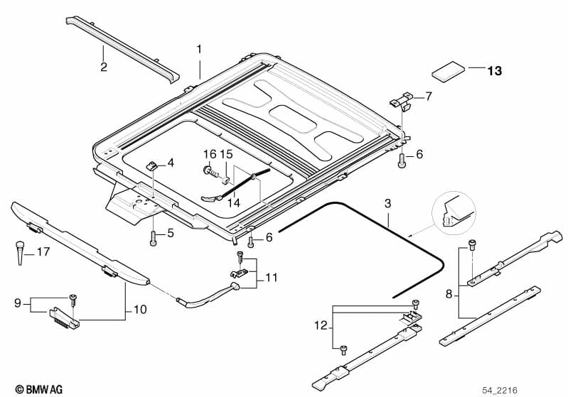 Sliding lifting roof frame