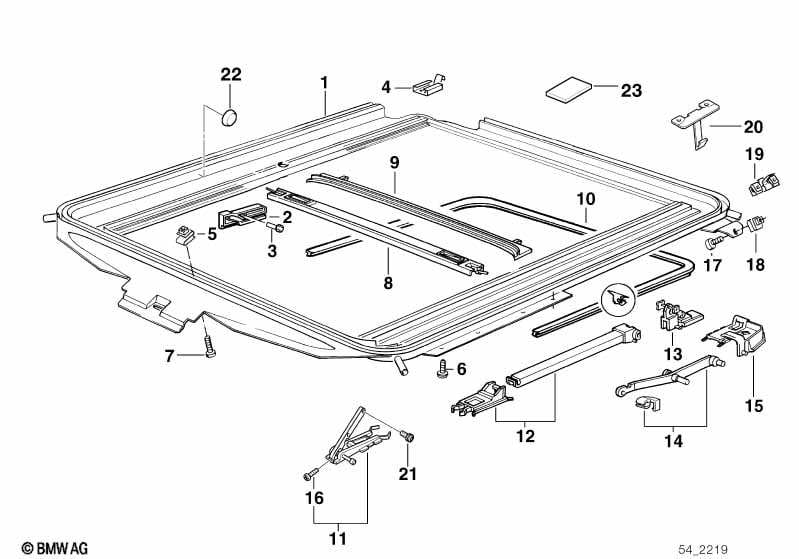 Sliding lifting roof frame