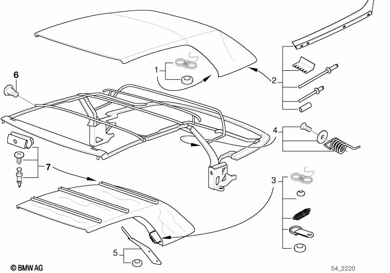 Genuine BMW 54318211902 E36 Repair Kit F Column C Ceiling Insert (Inc. 325i, M3 & 323i) | ML Performance UK Car Parts