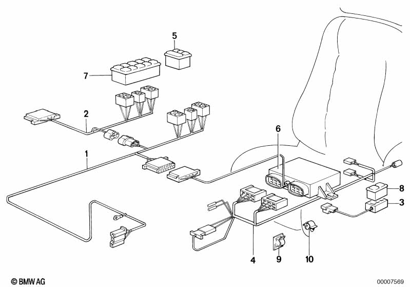 Wiring set adjustable sportseat