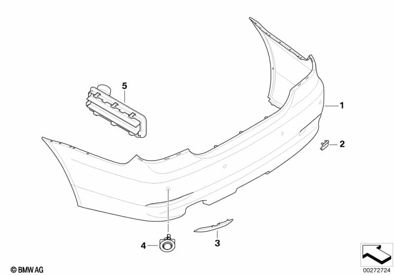 Trim cover, rear