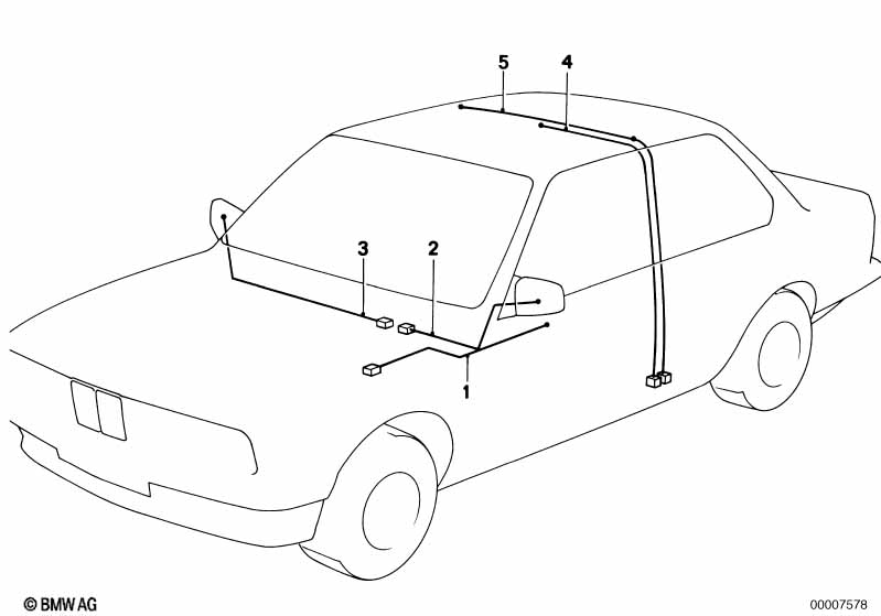 Wiring set mirror/interior light