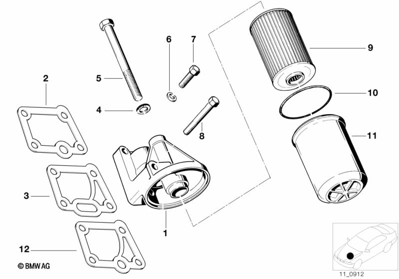 Genuine BMW 11421266372 E23 E28 E12 Oil Filter Housing (Inc. 733i, 728iS & 528i) | ML Performance UK Car Parts