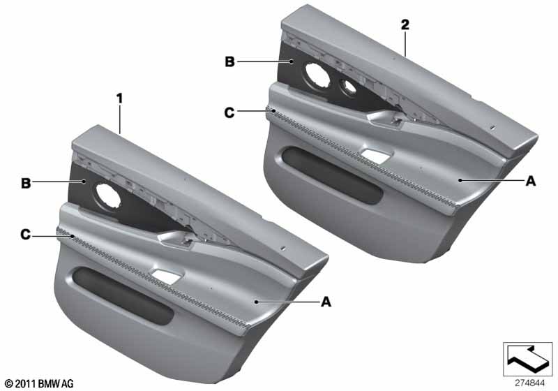 Individual door inset, rear