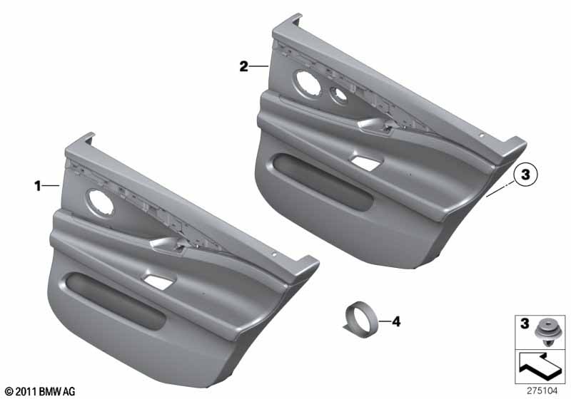 Genuine BMW 51427261085 Door Lining Leather Rear Left ELFENBEINWEISS (Inc. 530d 155kW, 535i & 530dX) | ML Performance UK Car Parts