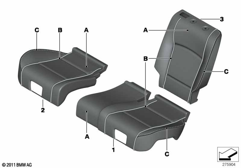 Indiv.cover basic seat, rear