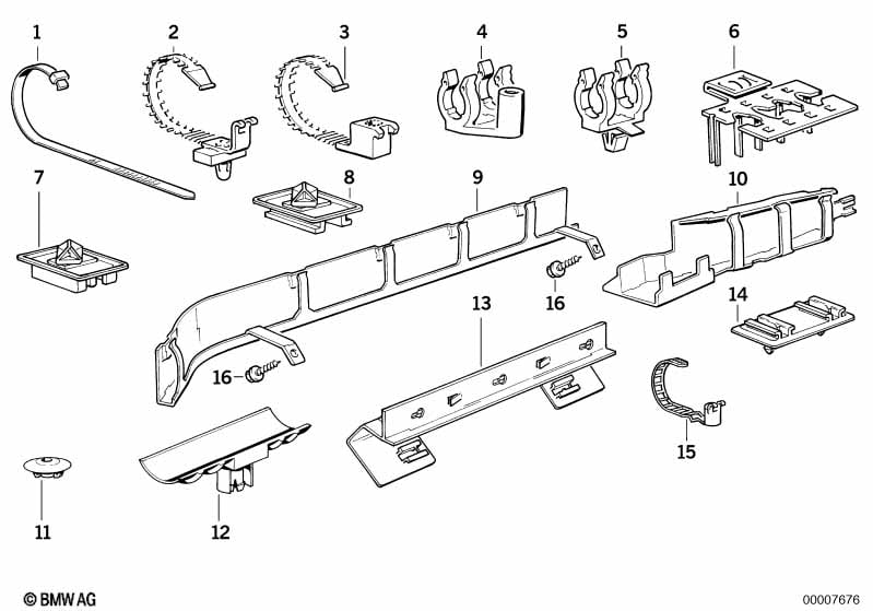 Various cable clamps