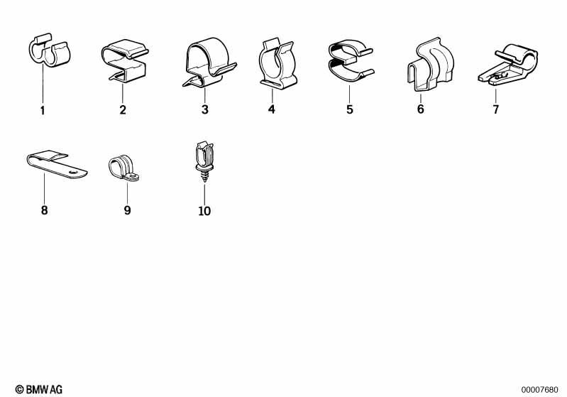 Various cable clamps