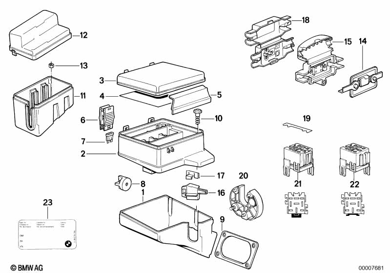Single components for fuse box
