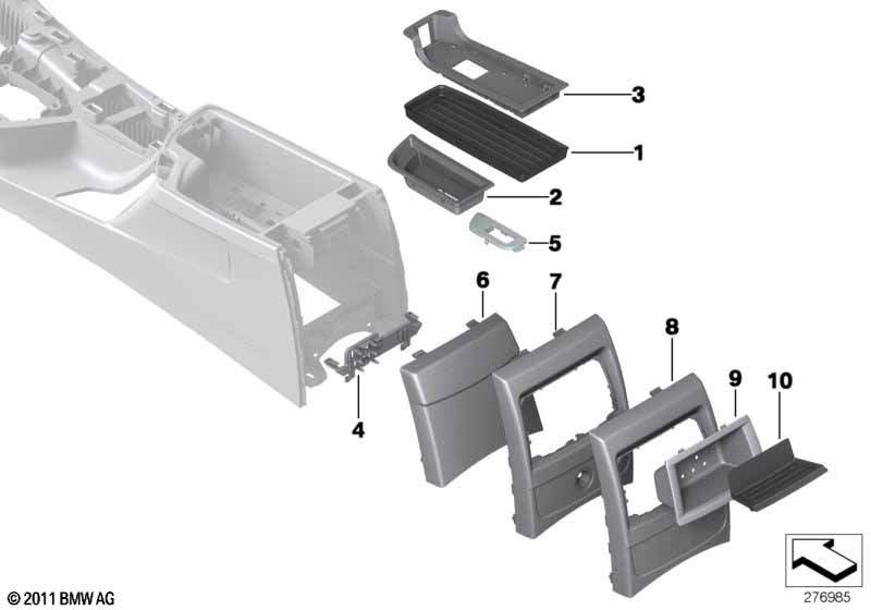 Genuine BMW 51169236091 F22 F20 F21 Cover Centre Console, Rear OYSTER (Inc. M240iX, 116d & 116i) | ML Performance UK Car Parts