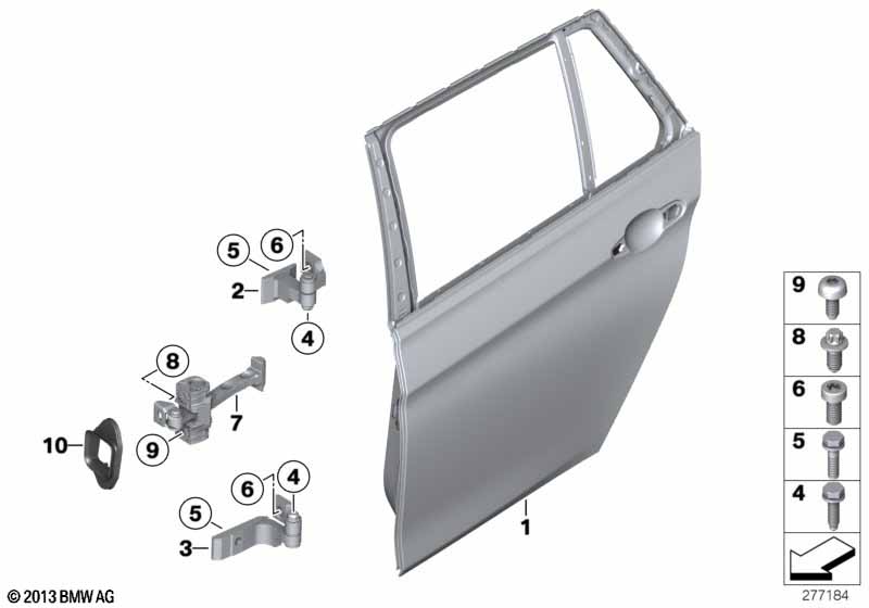 Rear door - hinge/door brake