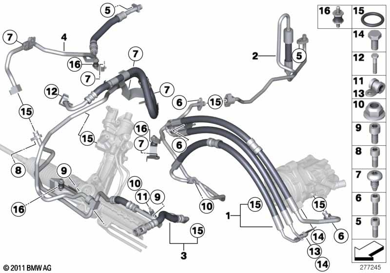 Hydr.řízení olejová vedení/Dynamic Drive