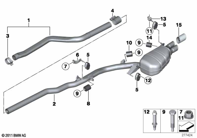 Exhaust system, rear