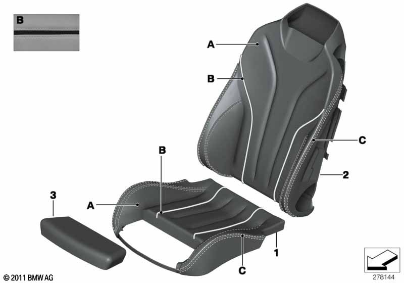 Individual sports seat cover, front