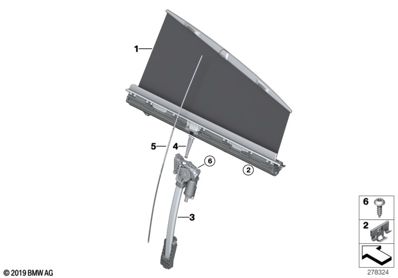 Roller sun vizor, rear door