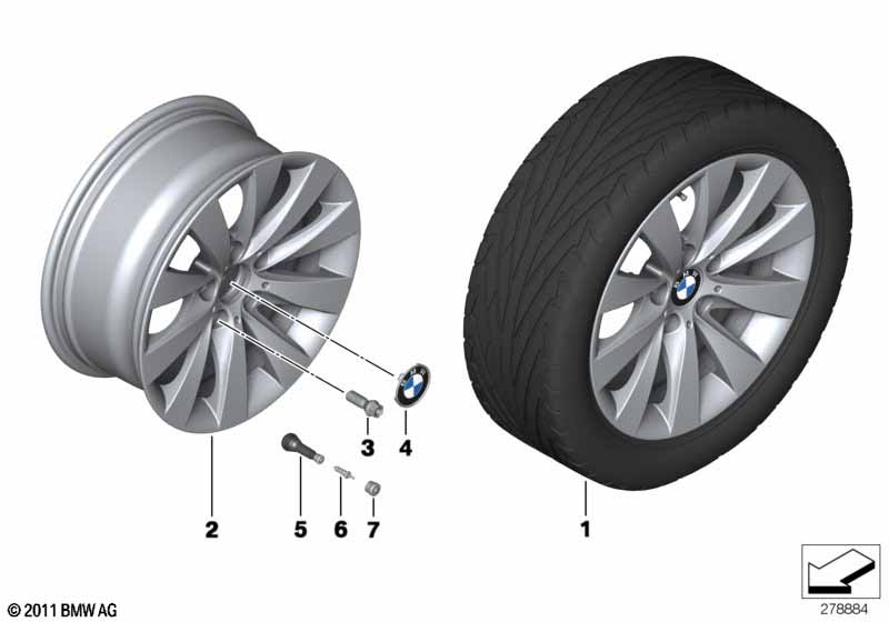 Genuine BMW 36116867126 F33 F30 F31 Light Alloy Rim, Black 7,5JX17 ET:37 (Inc. 320iX, 320i ed & 320i) | ML Performance UK Car Parts