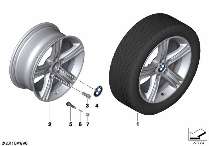 Genuine BMW 36116796242 F33 F32 Disc Wheel, Light Alloy, Reflex-Silber 7,5JX17 ET:37 (Inc. 328dX, 435dX & 320d) | ML Performance UK Car Parts