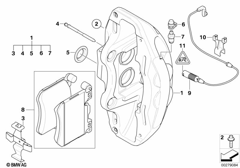 Genuine BMW 34117847242 E71 F15 F16 Caliper Housing Right DUNKELBLAU (Inc. X5 M50dX, X6 M50dX & X5 25d) | ML Performance EU Car Parts